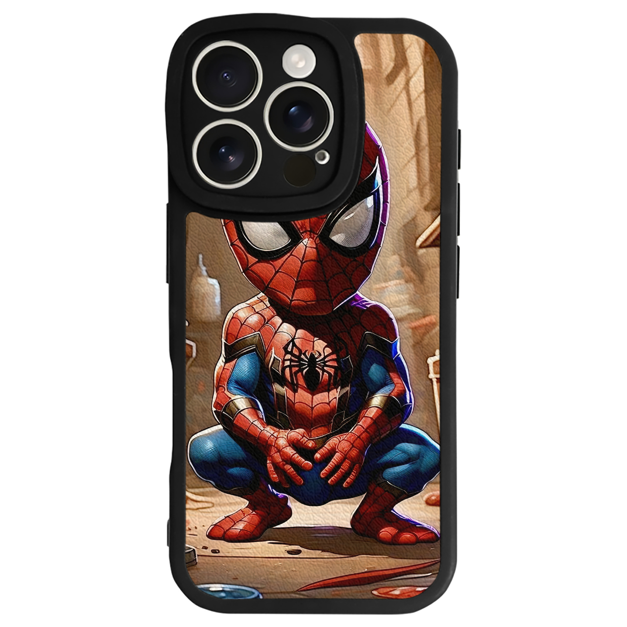 Spider Man スパイダーマン 【iPhone 16シリーズ対応】シリコンスマホケース（レザー調） 材質：シリコン